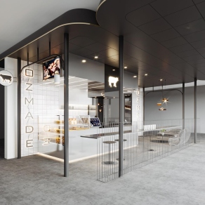 工业风甜品面包店3D模型下载